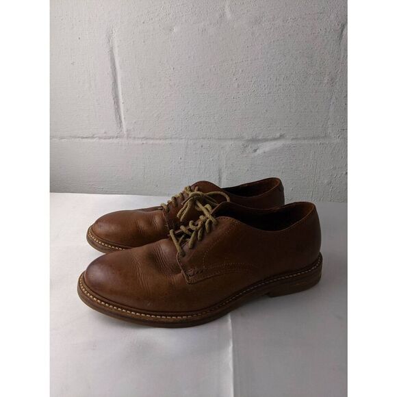 Frye James Crepe‎ Brown Leather Plain Toe Oxfords Mens Size 8.5